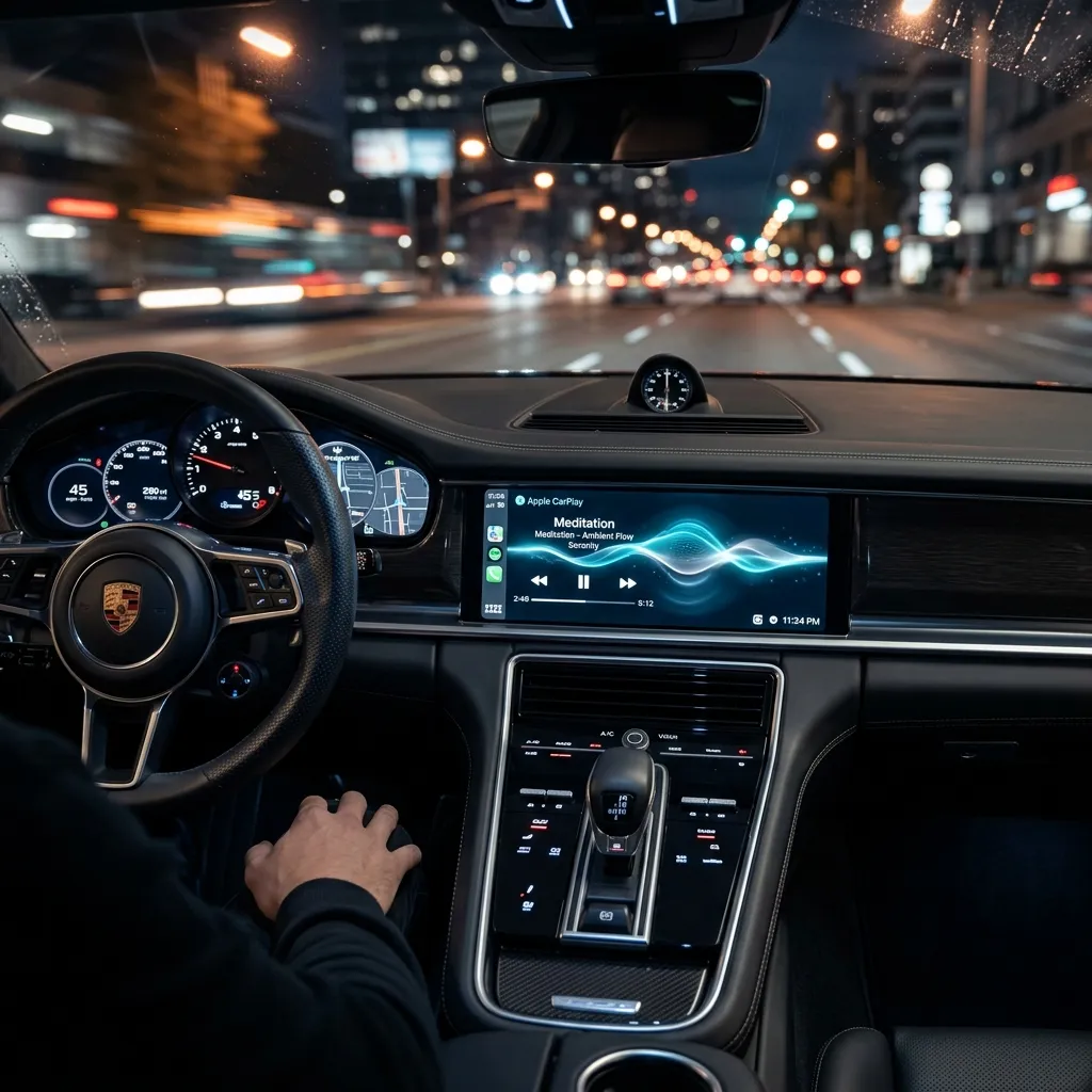 Trajets quotidiens zen : Éliminer le stress routier grâce aux fréquences Google CarPlay & Apple CarPlay cover