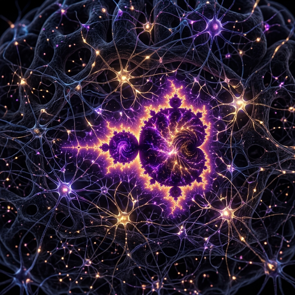 Mandelbrot Fractal Photic Driving guiding visual cortex networks