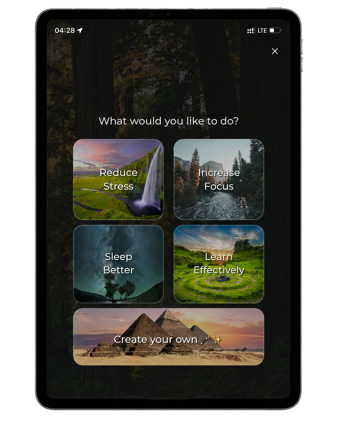 Mistikist iPad Quick Access Menu Mockup